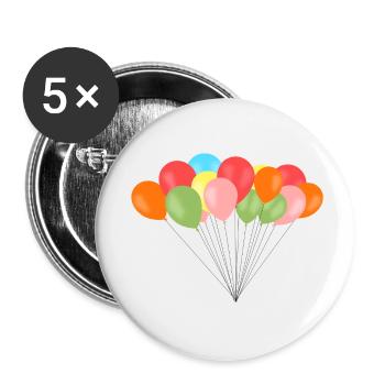 bunte ballons - Buttons klein 25 mm (5er Pack) - Weiß - Vorne