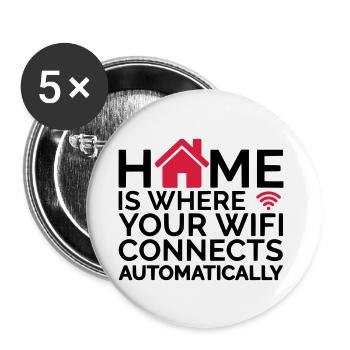 home is where your wifi connects automatically - Buttons small 1''/25 mm (5-pack) - white - Front