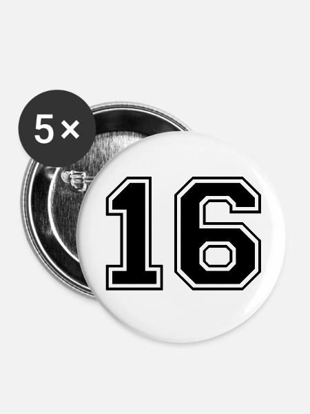 16 - Buttons klein 25 mm (5er Pack) - Weiß
