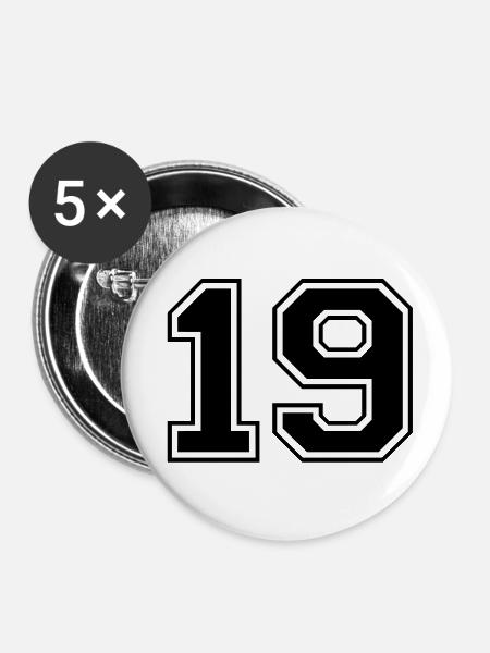 19 - Buttons klein 25 mm (5er Pack) - Weiß