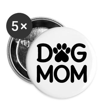 Maman chien - Lot de 5 petits badges (25 mm) - blanc - Devant