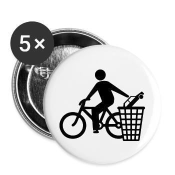 Bike vs Car - Buttons small 1''/25 mm (5-pack) - white - Front