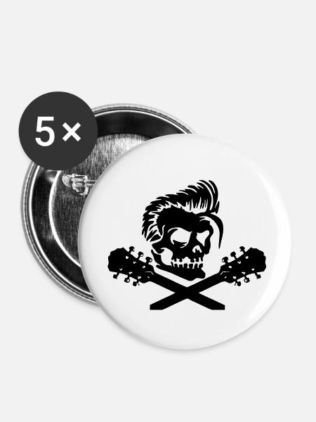 gitarre - Buttons klein 25 mm (5er Pack) - Weiß