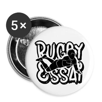 RUGBY TAG - Lot de 5 petits badges (25 mm) - blanc - Devant
