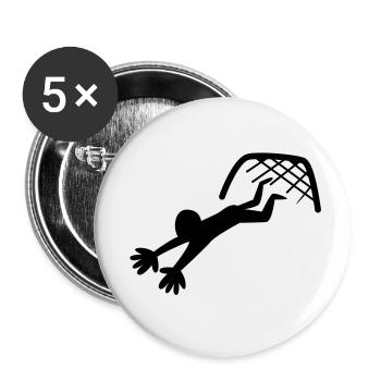 Fußball-Torwart Fang für den Ball - Buttons klein 25 mm (5er Pack) - Weiß - Vorne