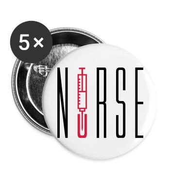 nurse doctor text stechen spritze blut arzt abhoer - Buttons klein 25 mm (5er Pack) - Weiß - Vorne