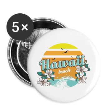 hawaii beach holiday Great summer holiday - Buttons small 1''/25 mm (5-pack) - white - Front