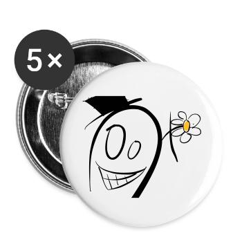 Crazy male - Buttons small 1''/25 mm (5-pack) - white - Front