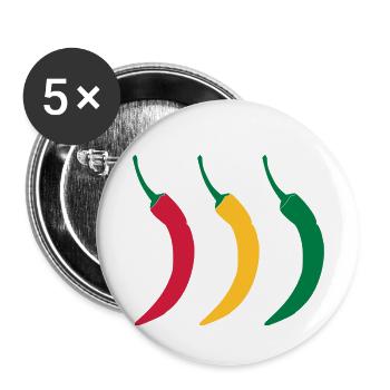 3 hot chillies - Buttons small 1''/25 mm (5-pack) - white - Front
