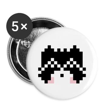 Art du raton laveur - Lot de 5 petits badges (25 mm) - blanc - Devant