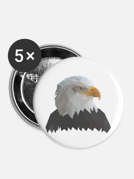 Adler - Buttons klein 25 mm (5er Pack) - Weiß