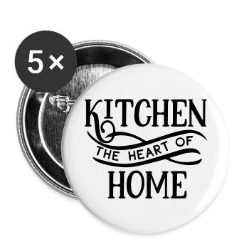 Küche Haushalt Kochen Essen Geschenk - Buttons klein 25 mm (5er Pack) - Weiß - Vorne