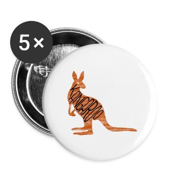Kangaroo - Australia - Geschenkidee - Tshirt - Buttons klein 25 mm (5er Pack) - Weiß - Vorne