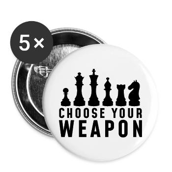 Chess club - Lot de 5 petits badges (25 mm) - blanc - Devant