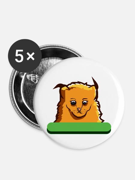 Luchs Baby Wild Cat - Buttons klein 25 mm (5er Pack) - Weiß