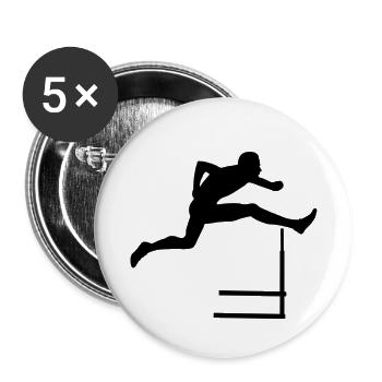 Hürdenlauf Leichtathletik - Buttons klein 25 mm (5er Pack) - Weiß - Vorne