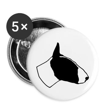 Dog Dogs Fighting Dog - Buttons small 1''/25 mm (5-pack) - white - Front