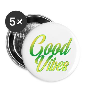 Good Vibes - Buttons small 1''/25 mm (5-pack) - white - Front