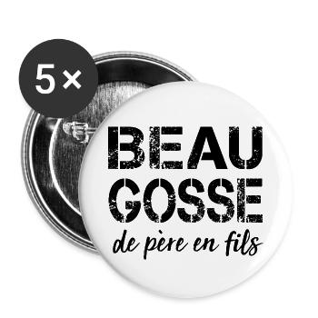 Beaugosse Shirt • • Funny Quote • Gift Wires - Buttons small 1''/25 mm (5-pack) - white - Front