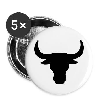 bull - bull's head - Buttons small 1''/25 mm (5-pack) - white - Front