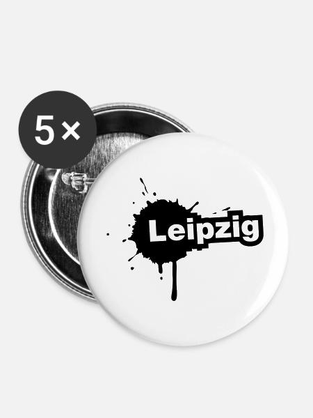 Leipzig Splatter - Buttons klein 25 mm (5er Pack) - Weiß