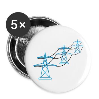reihe muster viele trasse strom mast strommast ele - Buttons klein 25 mm (5er Pack) - Weiß - Vorne