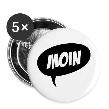 Moin - Buttons klein 25 mm (5er Pack) - Weiß - Vorne