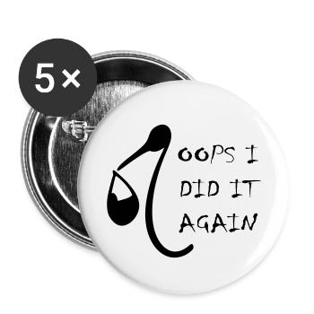 oops i did it again - Buttons small 1''/25 mm (5-pack) - white - Front