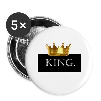 KING KRONE - Buttons klein 25 mm (5er Pack) - Weiß - Vorne