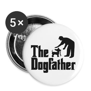 Le Dogfather le père de chien - Lot de 5 petits badges (25 mm) - blanc - Devant