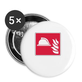 Lasst mich durch ich bin Brandschutzhelfer (weiß) - Buttons klein 25 mm (5er Pack) - Weiß - Vorne