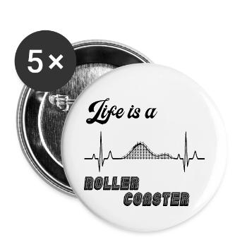 Achterbahn / Heartbeat / EKG - Geschenkidee - Buttons klein 25 mm (5er Pack) - Weiß - Vorne