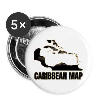 CARAÏBES Carte - Lot de 5 petits badges (25 mm) - blanc - Devant