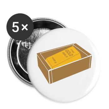 box with gold ingot - Buttons small 1''/25 mm (5-pack) - white - Front