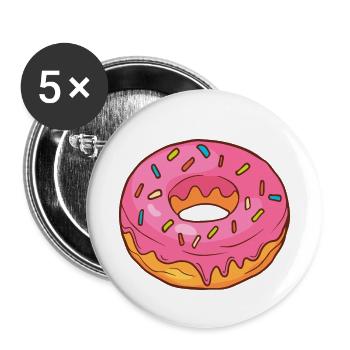 Donuts Confiserie Cookie Tart Cake Pies - Buttons small 1''/25 mm (5-pack) - white - Front