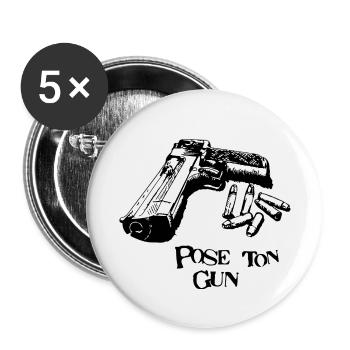 Put your gun NT ... - Buttons small 1''/25 mm (5-pack) - white - Front