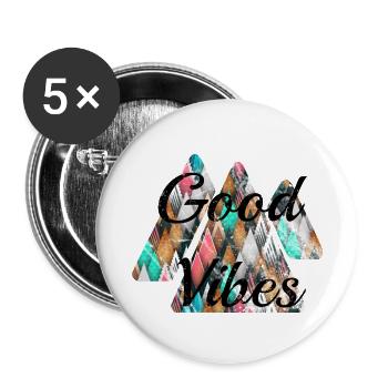 Paysage de montagne en look grunge noir - Lot de 5 petits badges (25 mm) - blanc - Devant