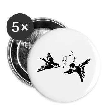 liberté - Lot de 5 petits badges (25 mm) - blanc - Devant