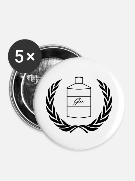 Gin - Buttons klein 25 mm (5er Pack) - Weiß