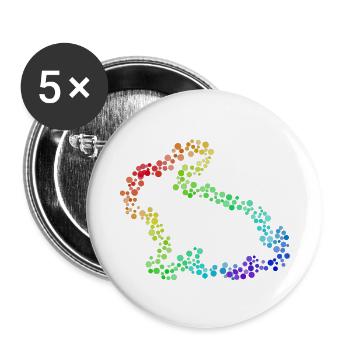 Bunny colorful dots - Buttons small 1''/25 mm (5-pack) - white - Front