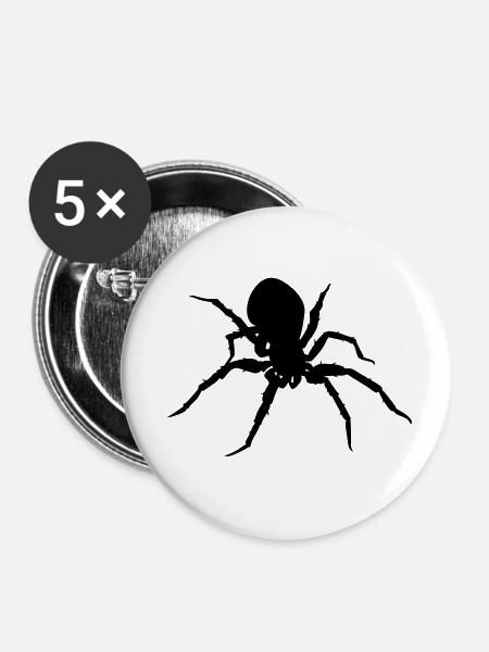 Spinnen - Buttons klein 25 mm (5er Pack) - Weiß