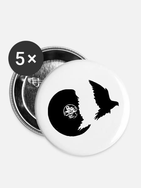 flying vinyl vogel - Buttons klein 25 mm (5er Pack) - Weiß