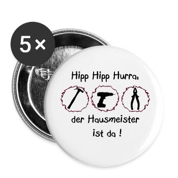 hausmeister - Buttons klein 25 mm (5er Pack) - Weiß - Vorne