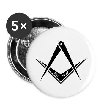 Freimaurer - Buttons klein 25 mm (5er Pack) - Weiß - Vorne