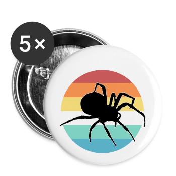 Spinne - Buttons klein 25 mm (5er Pack) - Weiß - Vorne