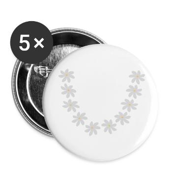 tiare tahiti flowers - Buttons small 1''/25 mm (5-pack) - white - Front