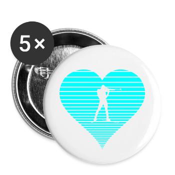 Biathlon - Buttons klein 25 mm (5er Pack) - Weiß - Vorne