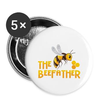 Biene Honig Imker Blüten Waben Gelb Geschenk - Buttons klein 25 mm (5er Pack) - Weiß - Vorne