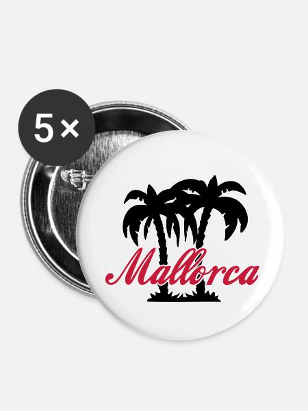 Mallorca 2C - Farbwechsel - Buttons klein 25 mm (5er Pack) - Weiß