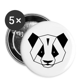 Panda - Lot de 5 petits badges (25 mm) - blanc - Devant
